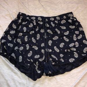 Navy Blue Flowy Shorts